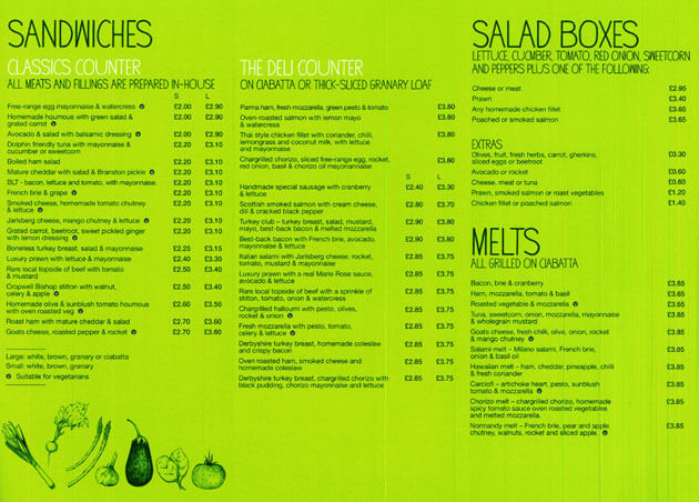 vegan menu