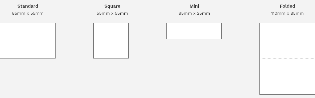 Business Card Sizes